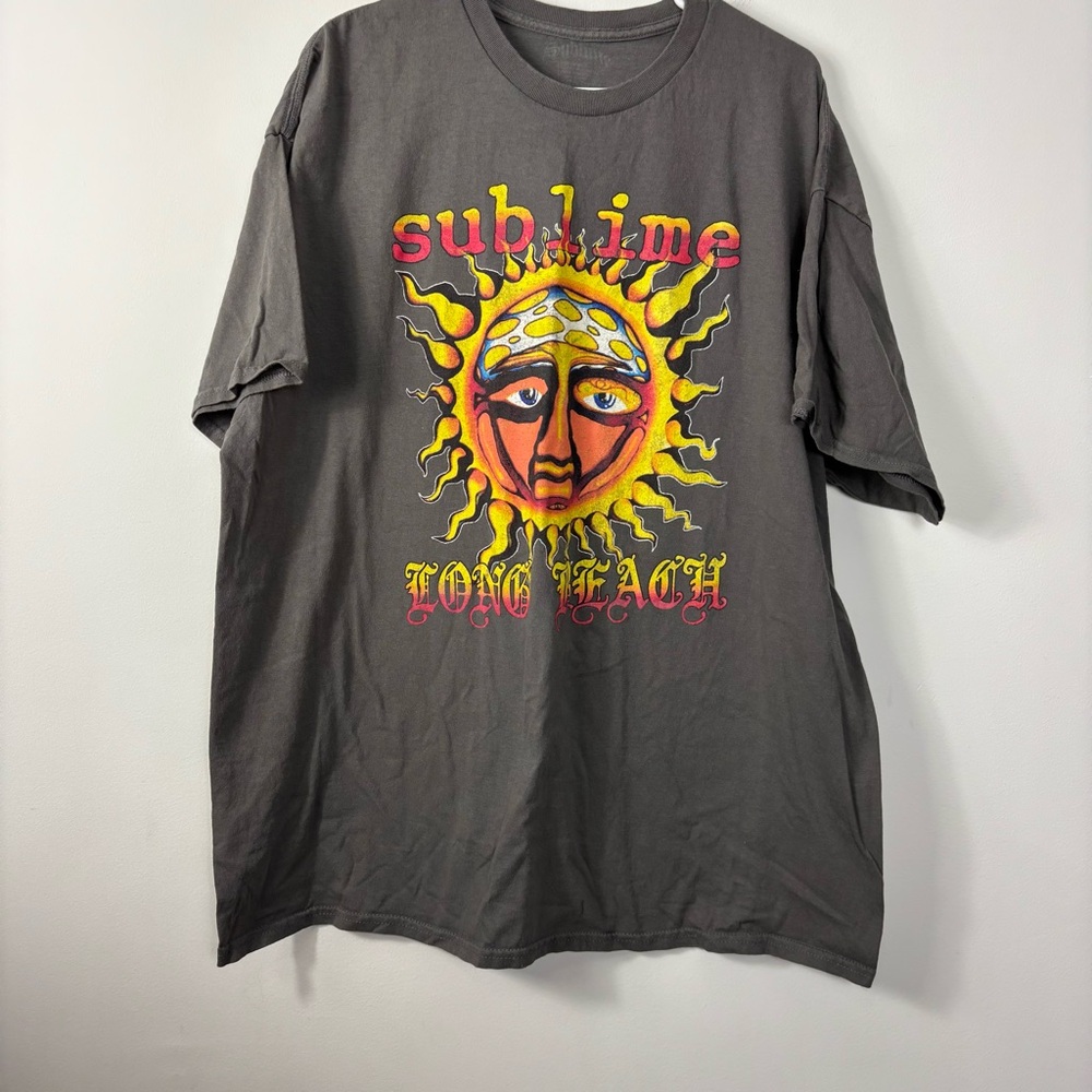 Distressed Sublime Band Tee Unisex 2XL Retro Front Graphic Long Beach Band